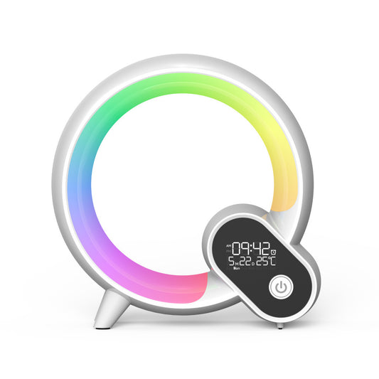 Creative Q Light Analog Sunrise Digital Display Alarm Clock Bluetooth Audio Intelligent Wake-up Q Colorful Atmosphere Light - CyberLLC