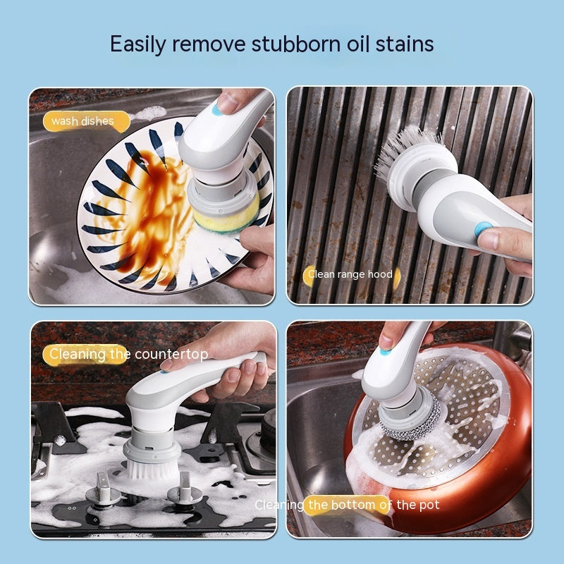 Electric Cleaning Brush 4 In 1 Spinning Scrubber Handheld Electric Cordless Cleaning Brush Portable - CyberLLC