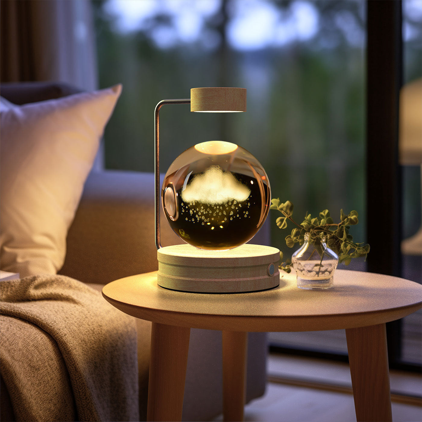Crystal Ball Cosmic Dinosaur Indoor Night Light USB Power Warm Bedside Light Birthday Gift Night Lamp - CyberLLC