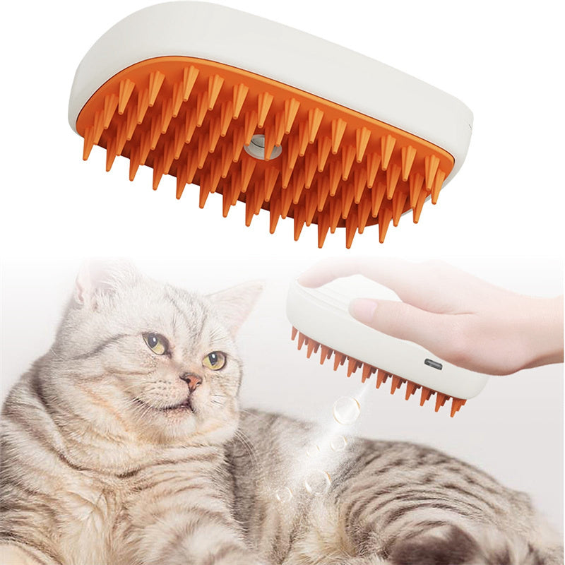 USB Rechargeable Pets Steam Brush Spray Massage Comb Pet Grooming Tools Cat Steam Comb Pet Products - CyberLLC