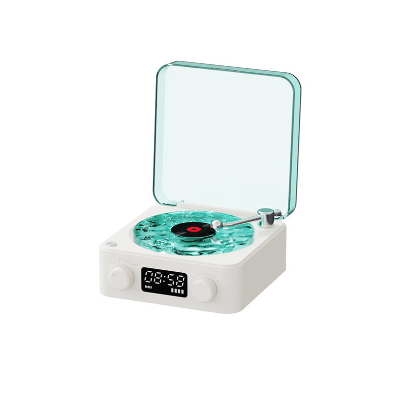 Retro Turntable Speaker Wireless Bluetooth 5.0 Vinyl Record Player Stereo Sound With White Noise RGB Projection Lamp Effect - CyberLLC