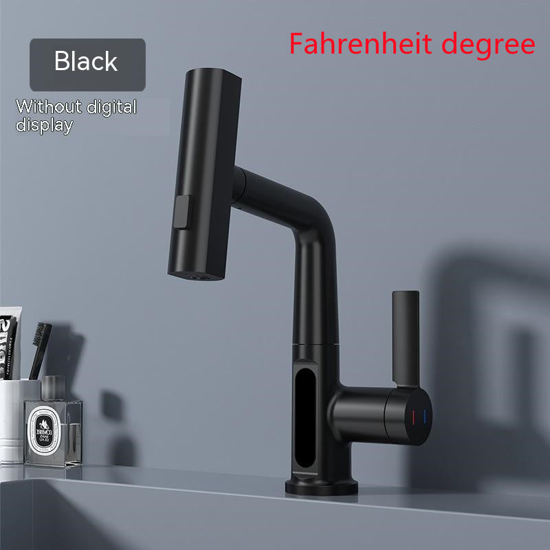 Intelligent Digital Display Faucet Pull-out Basin Faucet Temperature Digital Display Rotation - CyberLLC