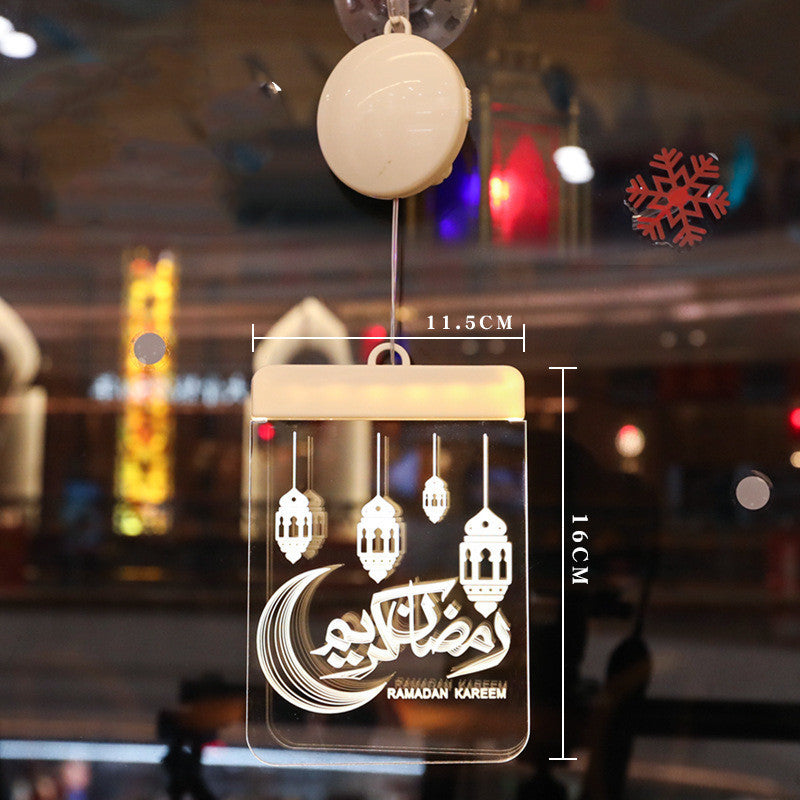LED Ramadan 3D Hanging Lamp Castle & Moon Design Kerosene Light for Eid & Home Decor