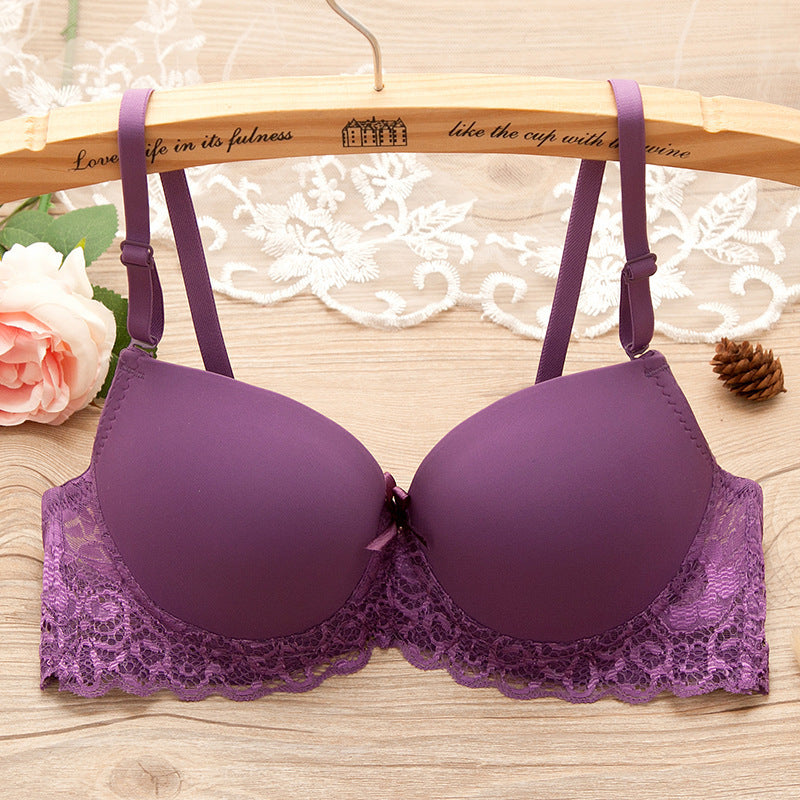 Bra Chest Gathered Bra With Underwire - CyberLLC