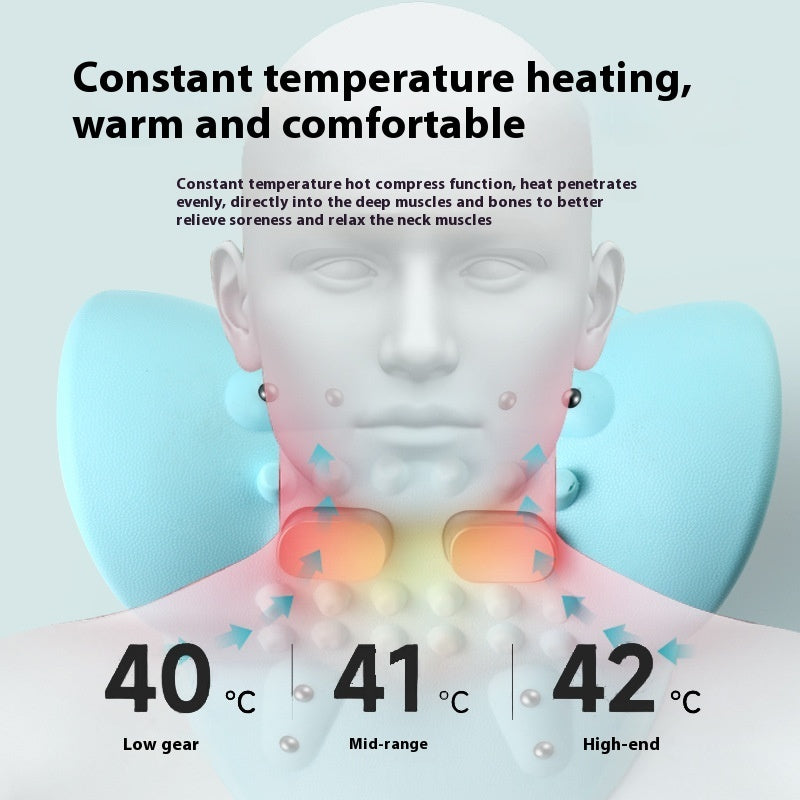 Neck Massager Adults Cervical Spine Relief Traction Portable Neck Head Acupuncture Point Massage Pillow - CyberLLC