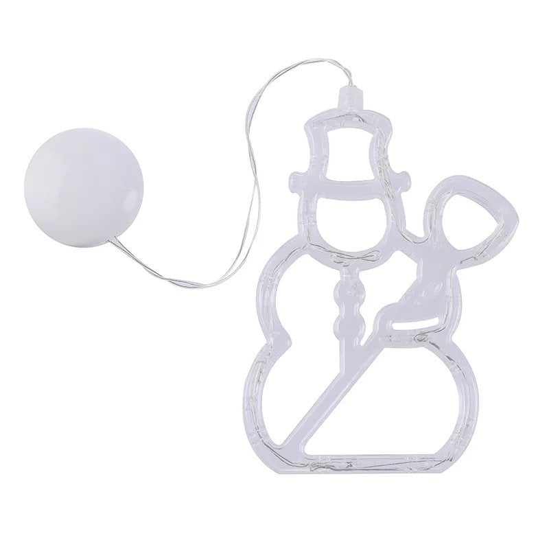 Christmas LED Suction Cup Window Lights, Santa, Reindeer, Snowman Holiday Chandelier Decor with Battery Power - CyberLLC