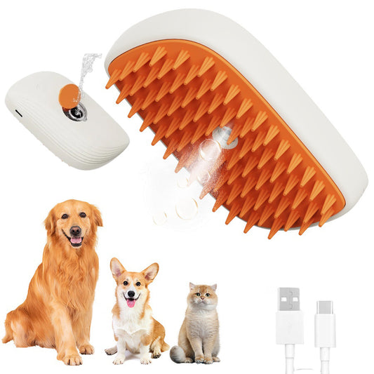 USB Rechargeable Pets Steam Brush Spray Massage Comb Pet Grooming Tools Cat Steam Comb Pet Products - CyberLLC