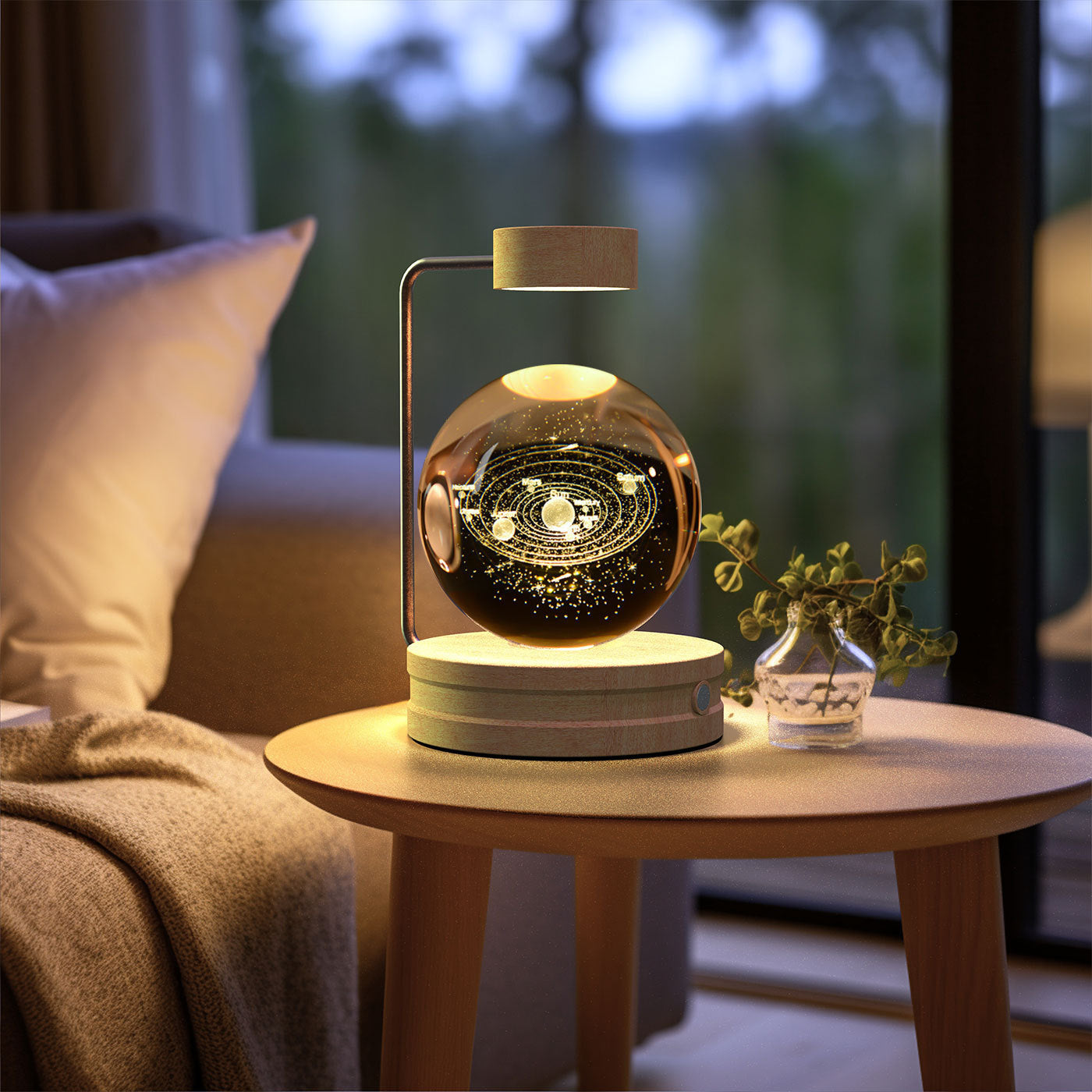 Crystal Ball Cosmic Dinosaur Indoor Night Light USB Power Warm Bedside Light Birthday Gift Night Lamp - CyberLLC