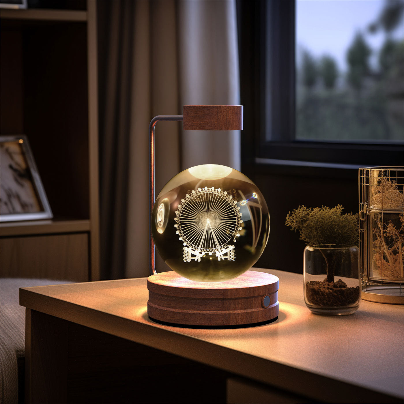 Crystal Ball Cosmic Dinosaur Indoor Night Light USB Power Warm Bedside Light Birthday Gift Night Lamp - CyberLLC
