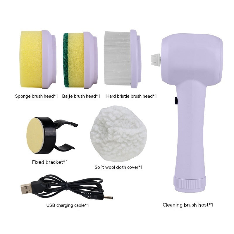 Electric Cleaning Brush 4 In 1 Spinning Scrubber Handheld Electric Cordless Cleaning Brush Portable - CyberLLC