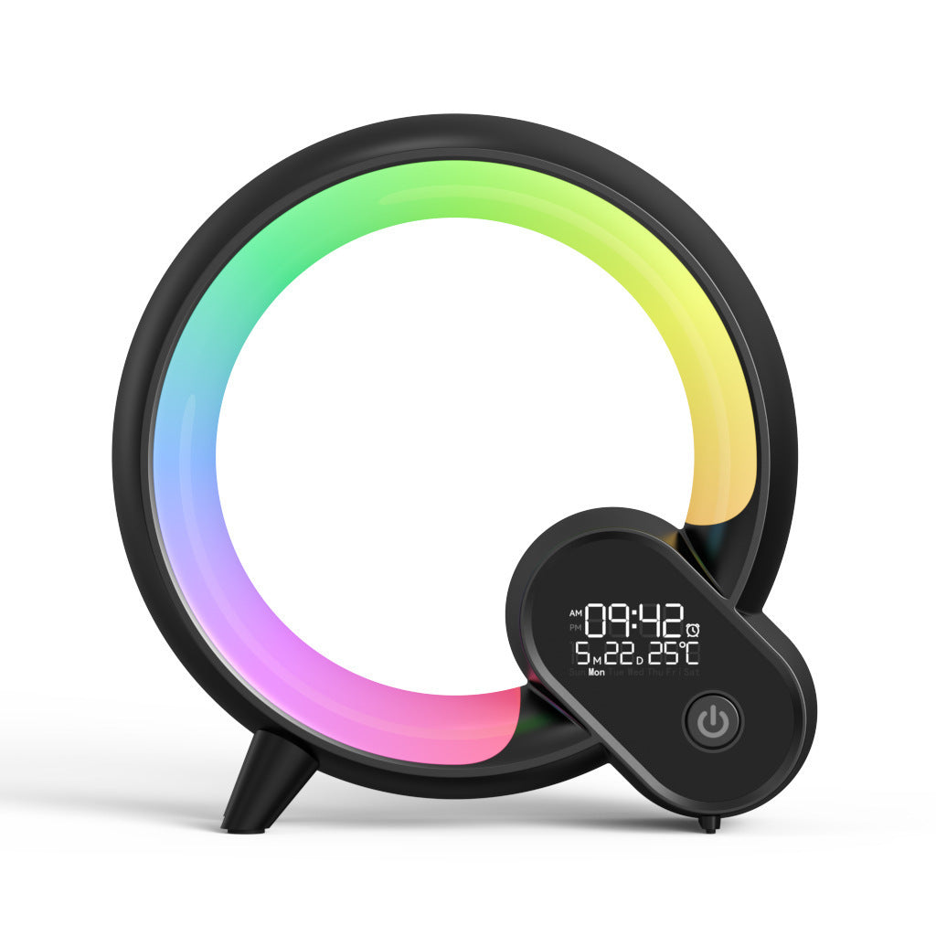Creative Q Light Analog Sunrise Digital Display Alarm Clock Bluetooth Audio Intelligent Wake-up Q Colorful Atmosphere Light - CyberLLC