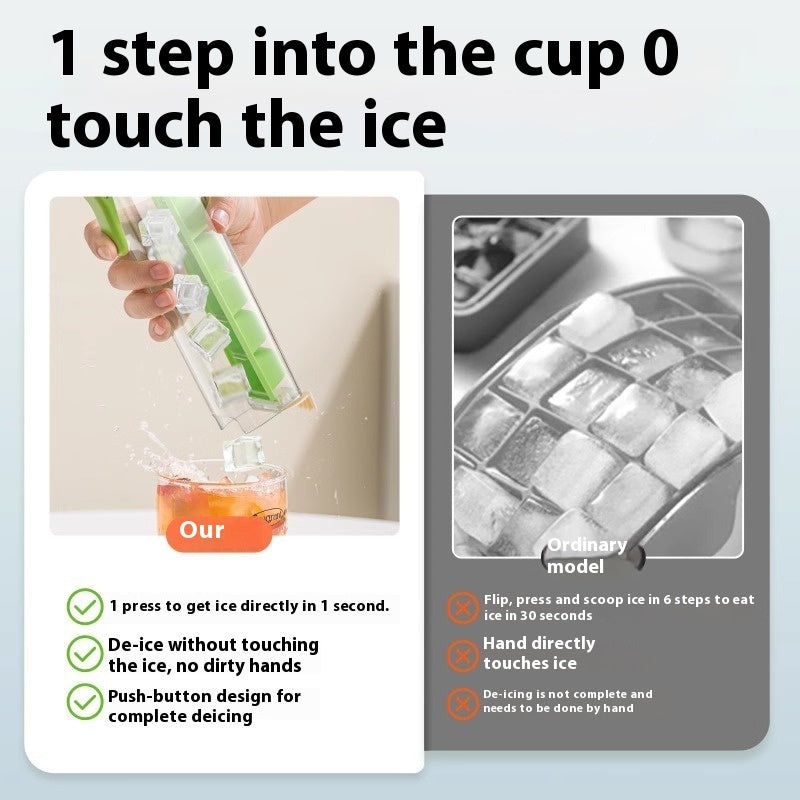 Ice Cube Press Ice Maker Ice Mold Food Grade Press Ice Tray Ice Cube Maker Ice Tray Mold With Storage Box