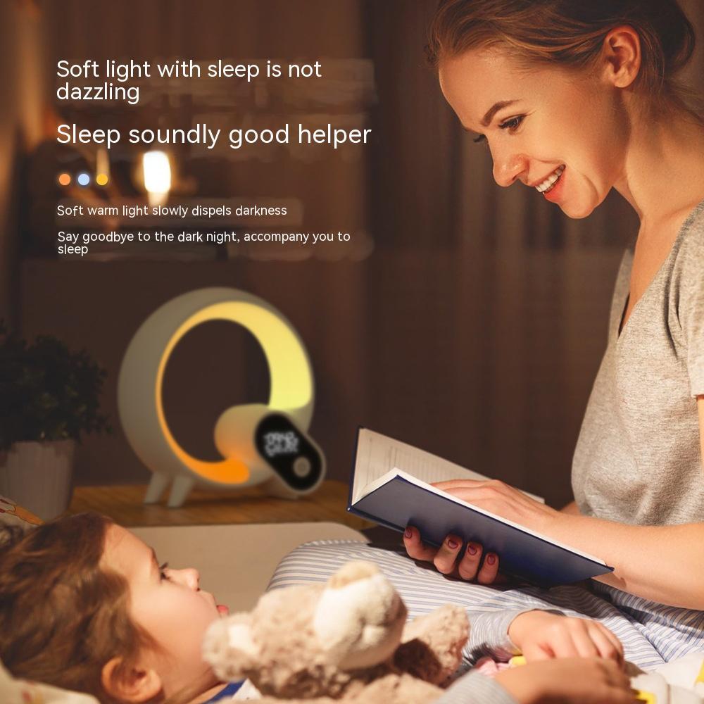 Creative Q Light Analog Sunrise Digital Display Alarm Clock Bluetooth Audio Intelligent Wake-up Q Colorful Atmosphere Light - CyberLLC