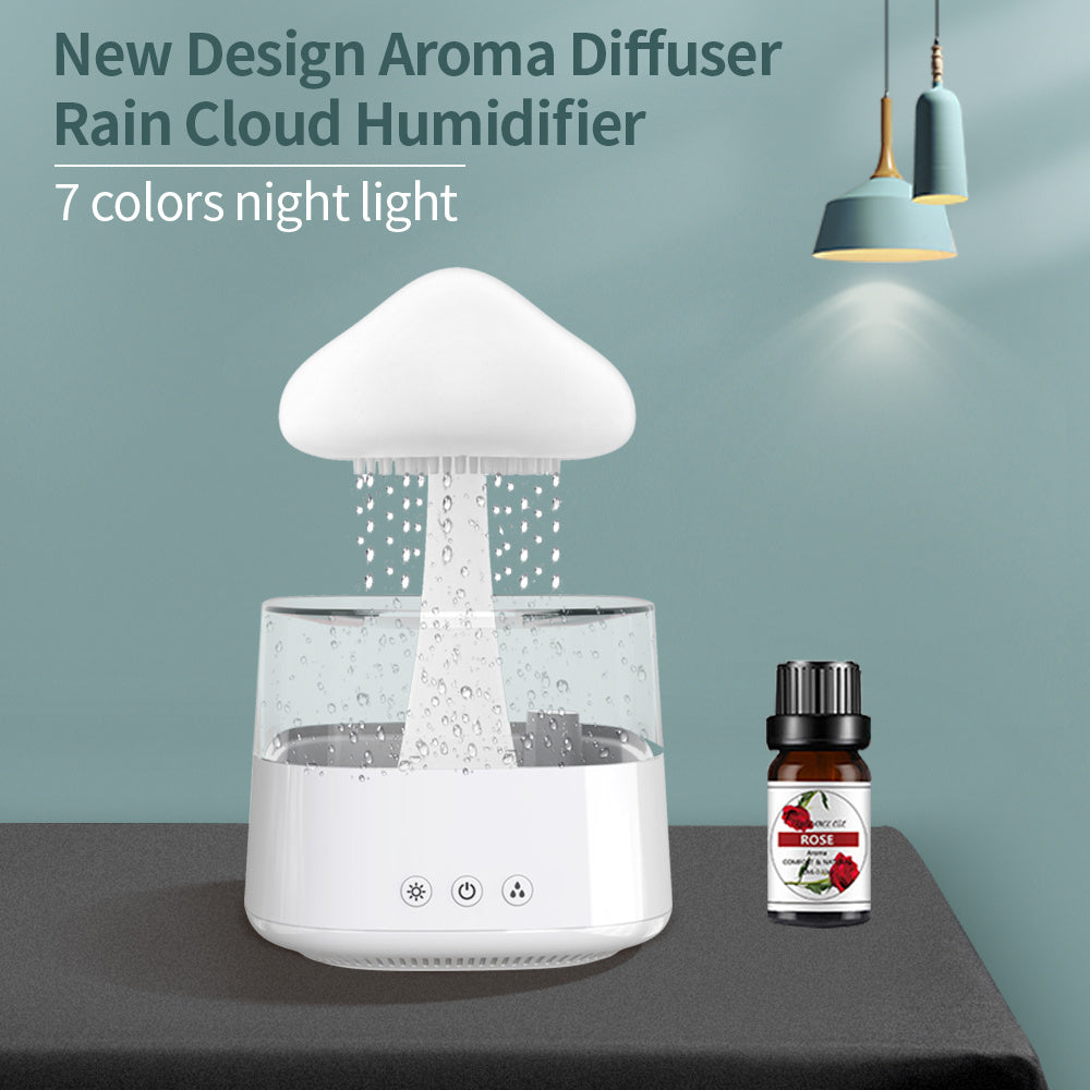 Soothing, Relaxing Rain Humidifier Mushroom, Rain Cloud, Water Drop Humidifier. - CyberLLC
