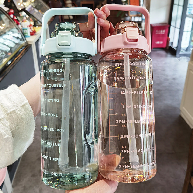 Large Plastic Cup Portable motivation Water Bottle - CyberLLC