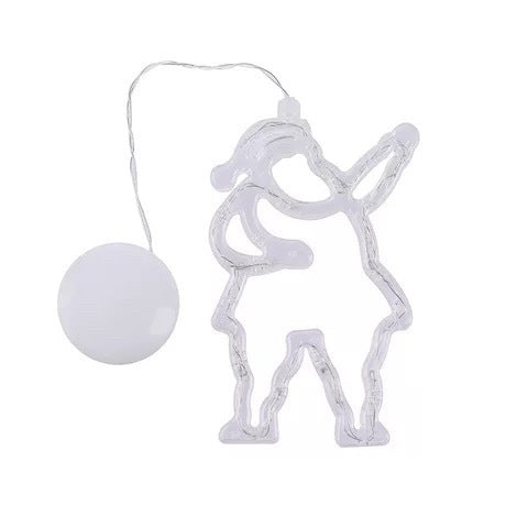 Christmas LED Suction Cup Window Lights, Santa, Reindeer, Snowman Holiday Chandelier Decor with Battery Power - CyberLLC