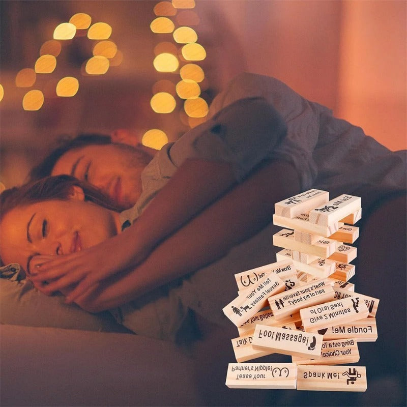 Jenga Couple Game Night Intimacy Block Tower Tumbling Tower Stacking Blocks Game Party Interactive Game