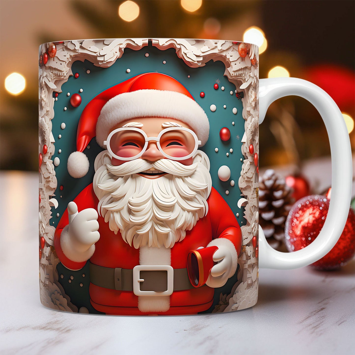 Creative 3D Christmas Ceramic Mug Unique Space Design Snowman Santa Coffee Cup Tea Milk Mug Christmas Gifts For Kids Adults - CyberLLC