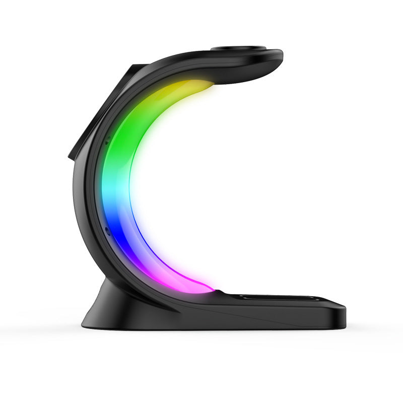 4 In 1 Magnetic Wireless Charger Fast Charging For Smart Phone Atmosphere Light Charging Station For Airpods Pro I-phone Watch - CyberLLC