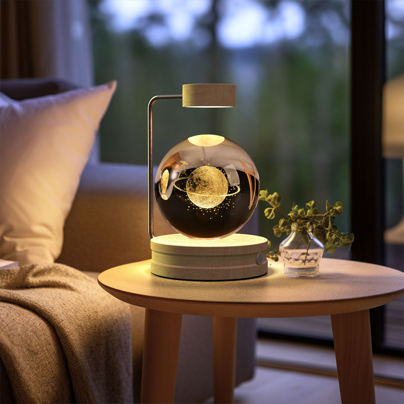 Crystal Ball Cosmic Dinosaur Indoor Night Light USB Power Warm Bedside Light Birthday Gift Night Lamp - CyberLLC