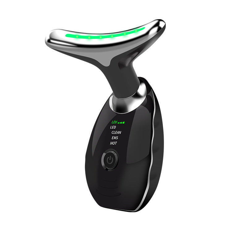 Neck Face Beauty Device Colorful LED Photon Therapy Skin Tighten Reduce Double Chin Anti Wrinkle Remove Lifting Massager - CyberLLC