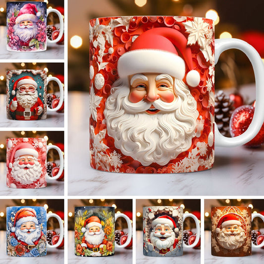 Creative 3D Christmas Ceramic Mug Unique Space Design Snowman Santa Coffee Cup Tea Milk Mug Christmas Gifts For Kids Adults - CyberLLC