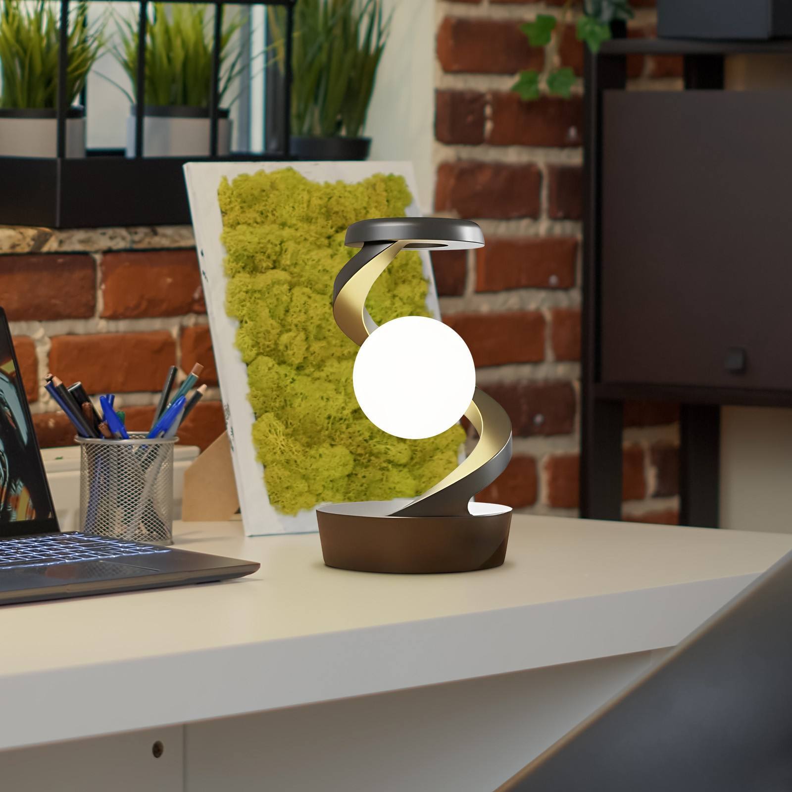 Rotating Moon Desk Lamp With Phone Wireless Charging Sensor Control Table Lamps Decorative Desktop Lamp Small Night Lamp Home Decor - CyberLLC