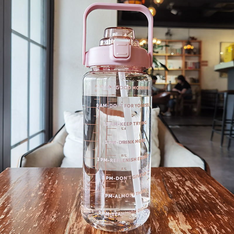 Large Plastic Cup Portable motivation Water Bottle - CyberLLC