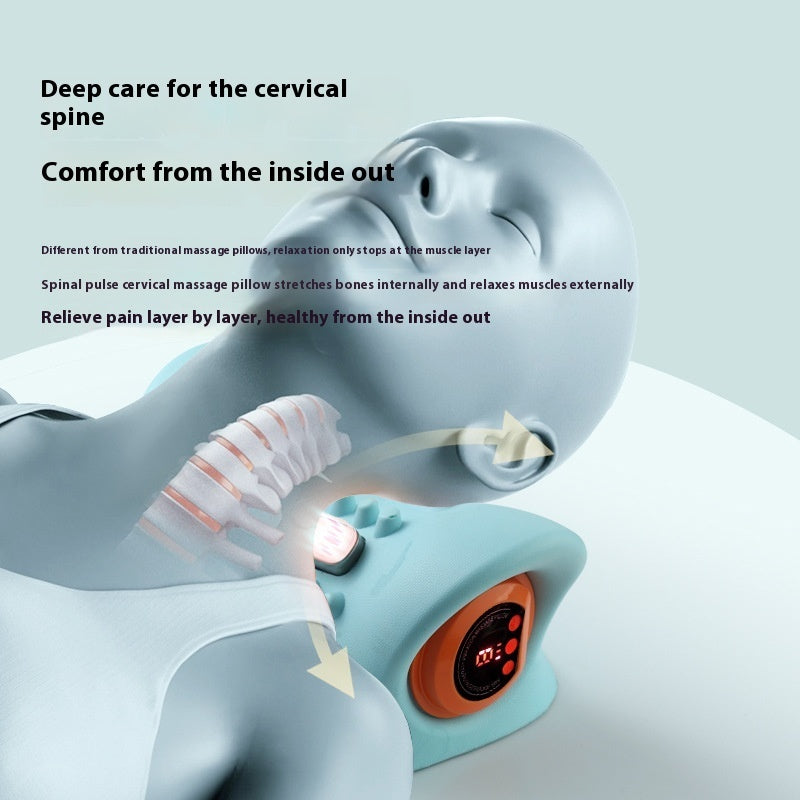 Neck Massager Adults Cervical Spine Relief Traction Portable Neck Head Acupuncture Point Massage Pillow - CyberLLC
