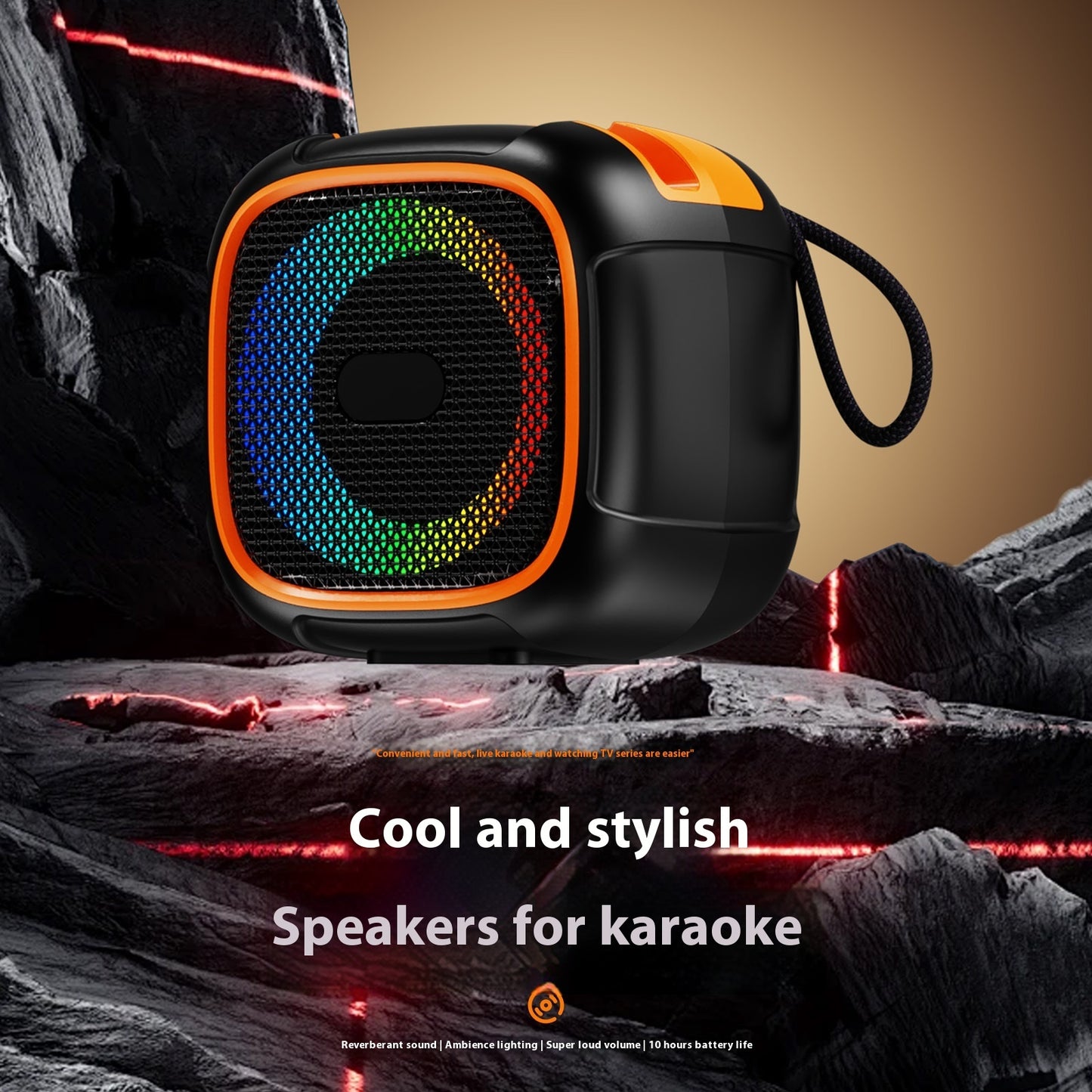 New Sleek Colored Lights Portable Wireless Bluetooth Audio - CyberLLC