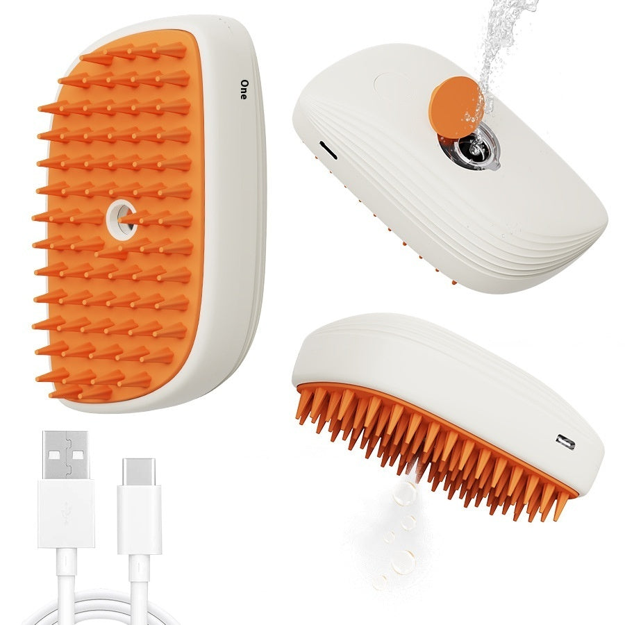 USB Rechargeable Pets Steam Brush Spray Massage Comb Pet Grooming Tools Cat Steam Comb Pet Products - CyberLLC