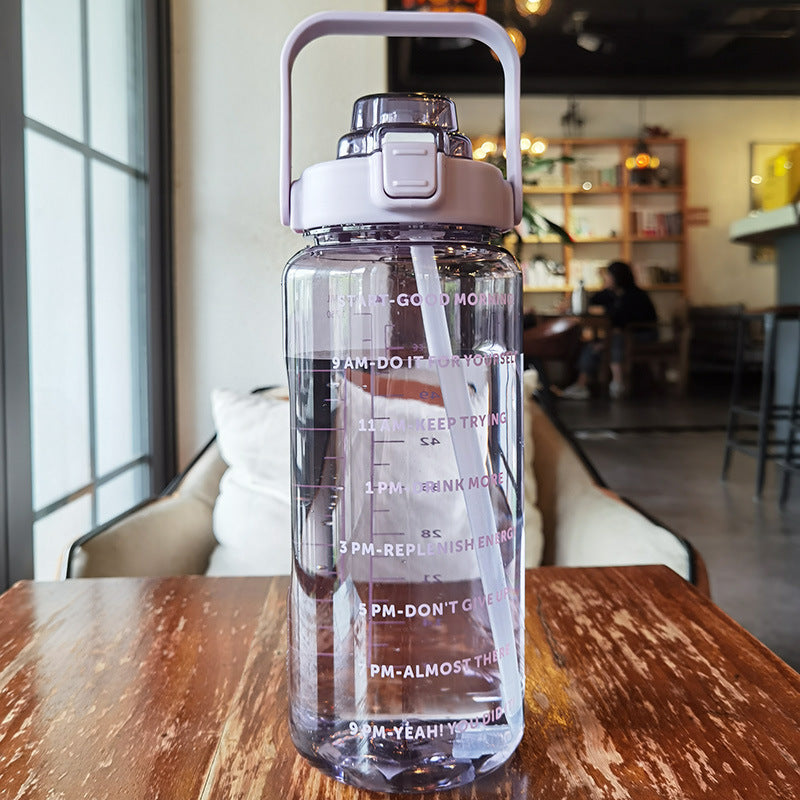 Large Plastic Cup Portable motivation Water Bottle - CyberLLC