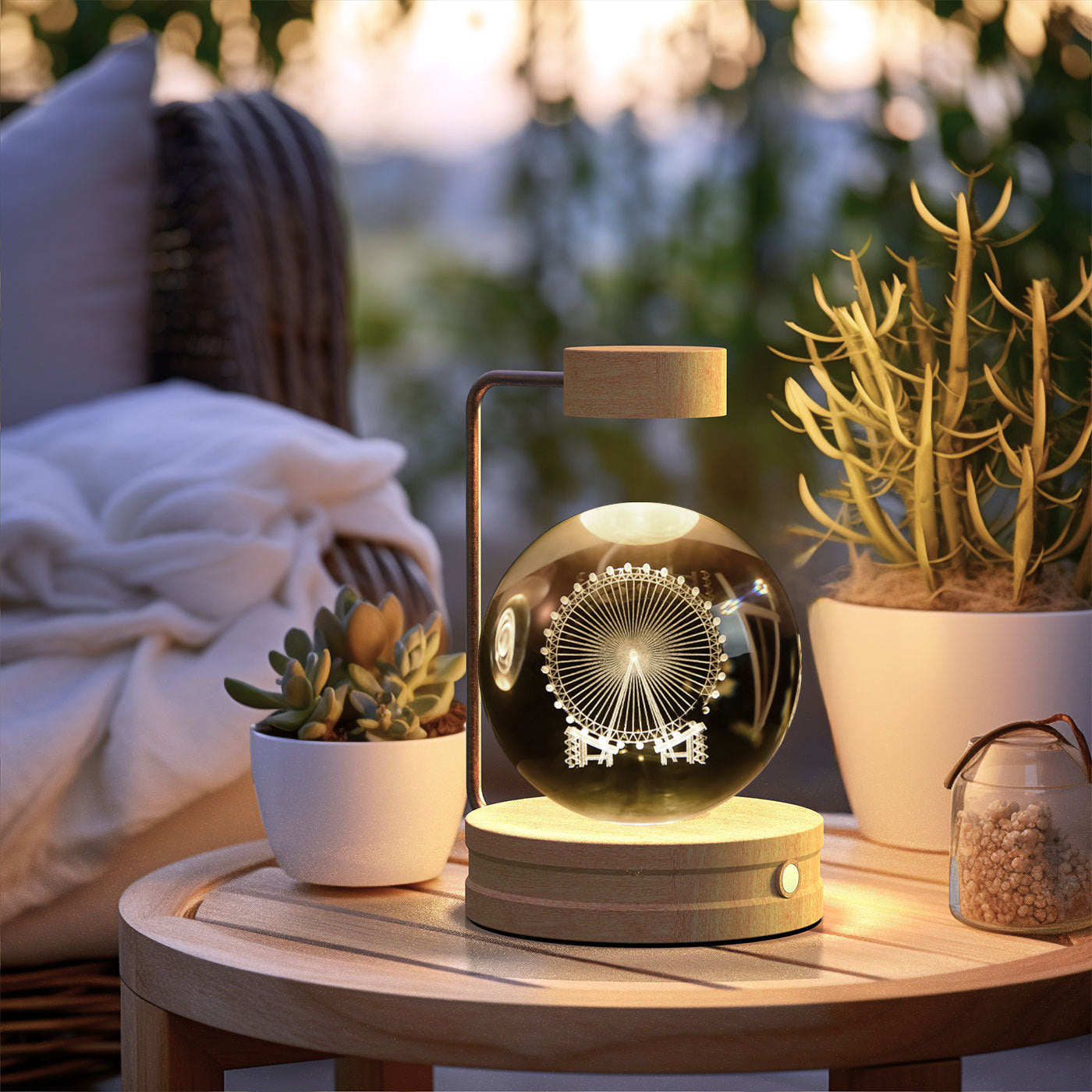 Crystal Ball Cosmic Dinosaur Indoor Night Light USB Power Warm Bedside Light Birthday Gift Night Lamp - CyberLLC