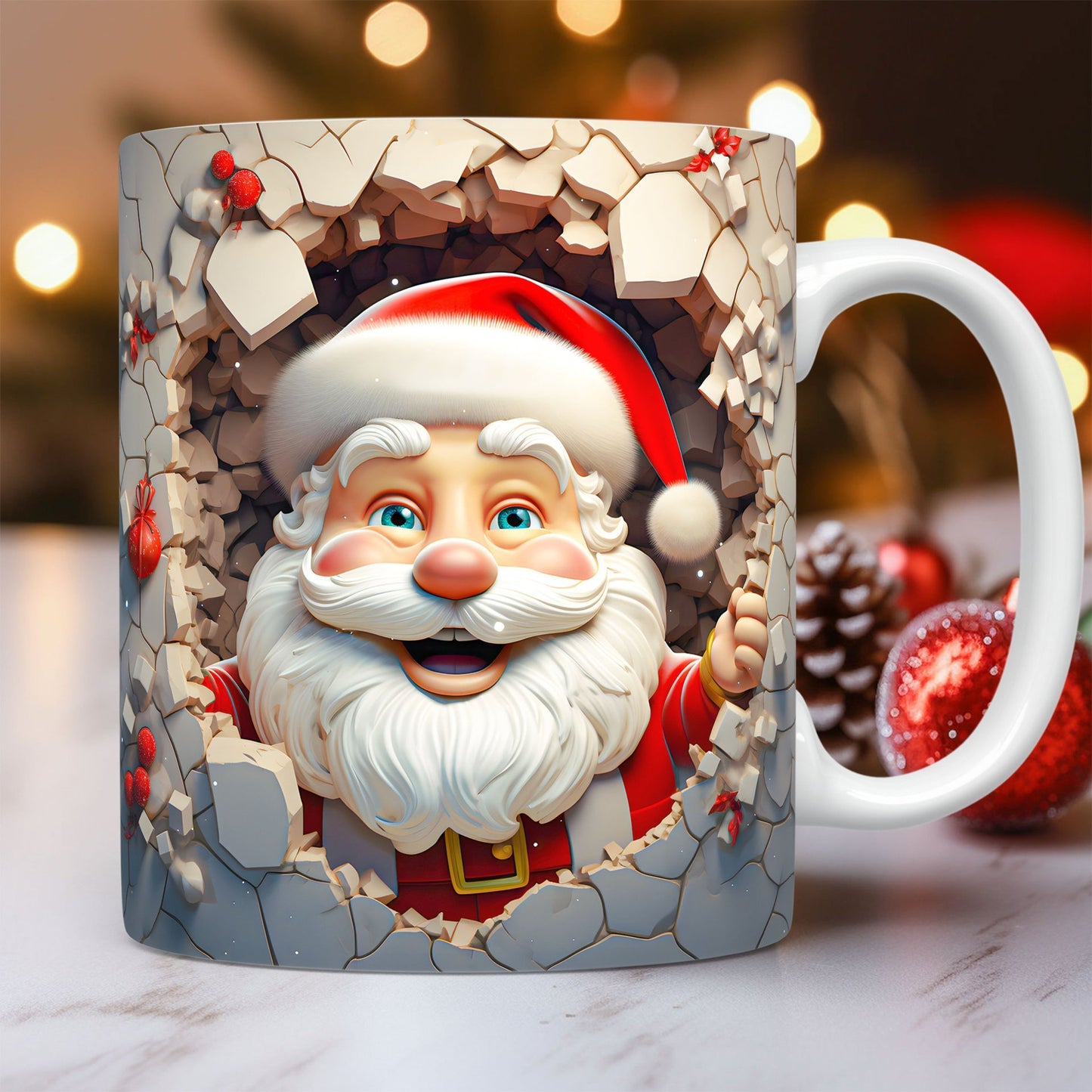 Creative 3D Christmas Ceramic Mug Unique Space Design Snowman Santa Coffee Cup Tea Milk Mug Christmas Gifts For Kids Adults - CyberLLC