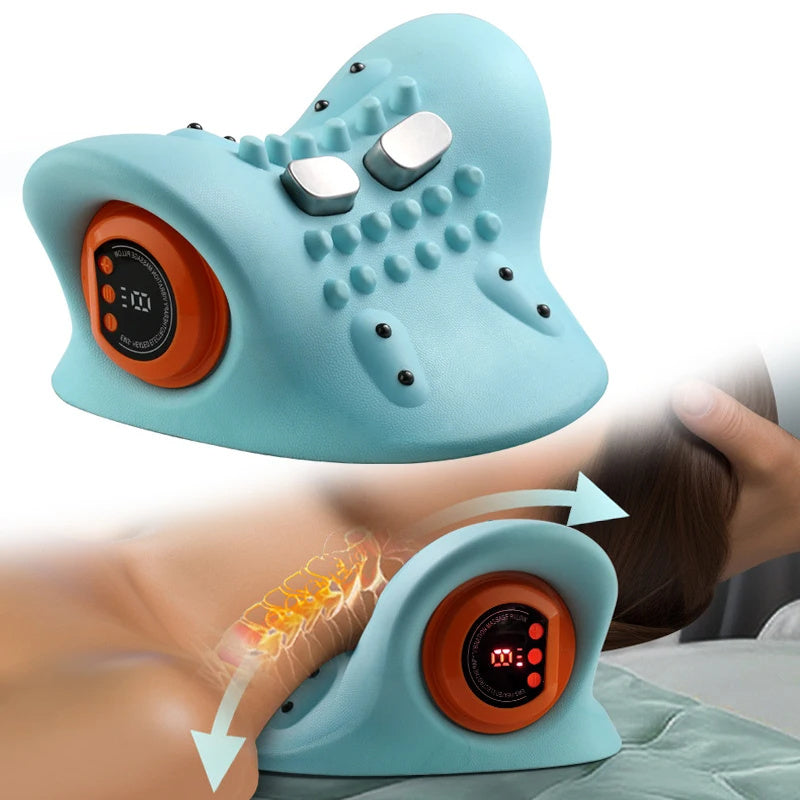 Neck Massager Adults Cervical Spine Relief Traction Portable Neck Head Acupuncture Point Massage Pillow - CyberLLC