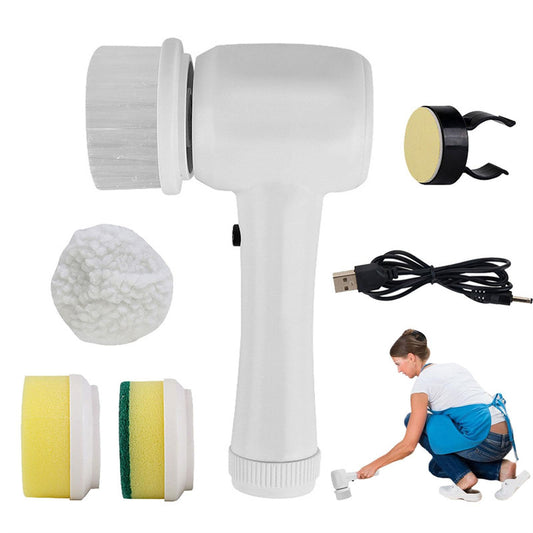 Electric Cleaning Brush 4 In 1 Spinning Scrubber Handheld Electric Cordless Cleaning Brush Portable - CyberLLC