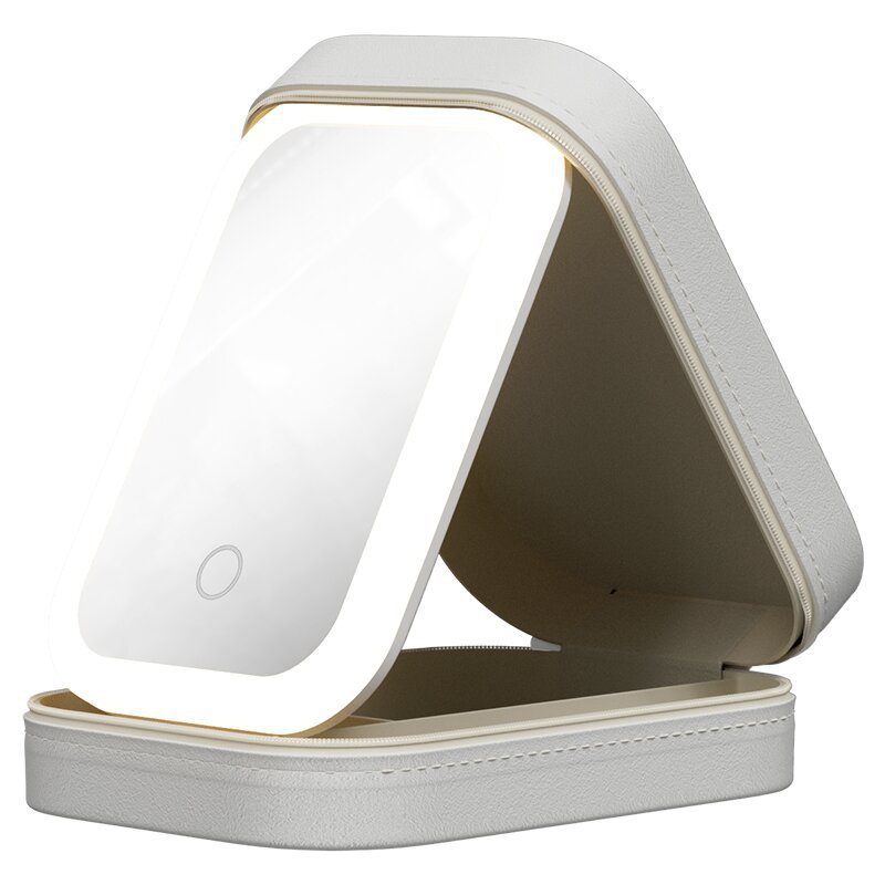 Elegant LED Makeup Storage Box, Portable Travel Case with Touch Light Mirror & Chic Cosmetics Organizer - CyberLLC