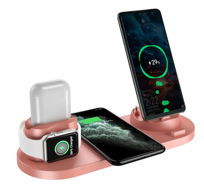 Wireless Charger For IPhone Fast Charger For Phone Fast Charging Pad For Phone Watch 6 In 1 Charging Dock Station - CyberLLC