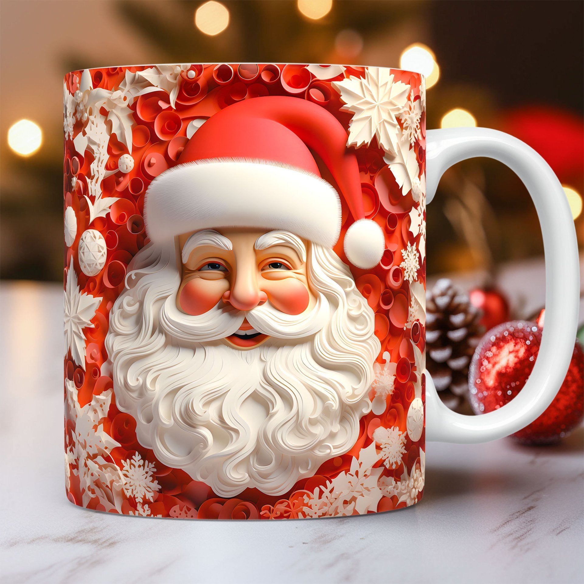 Creative 3D Christmas Ceramic Mug Unique Space Design Snowman Santa Coffee Cup Tea Milk Mug Christmas Gifts For Kids Adults - CyberLLC