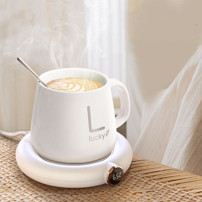 Sleek, Coffee Mug Warmer Warm Coaster Smart Heating Cup Thermal Insulation Constant Temperature Coaster Heating Pad Desktop - CyberLLC