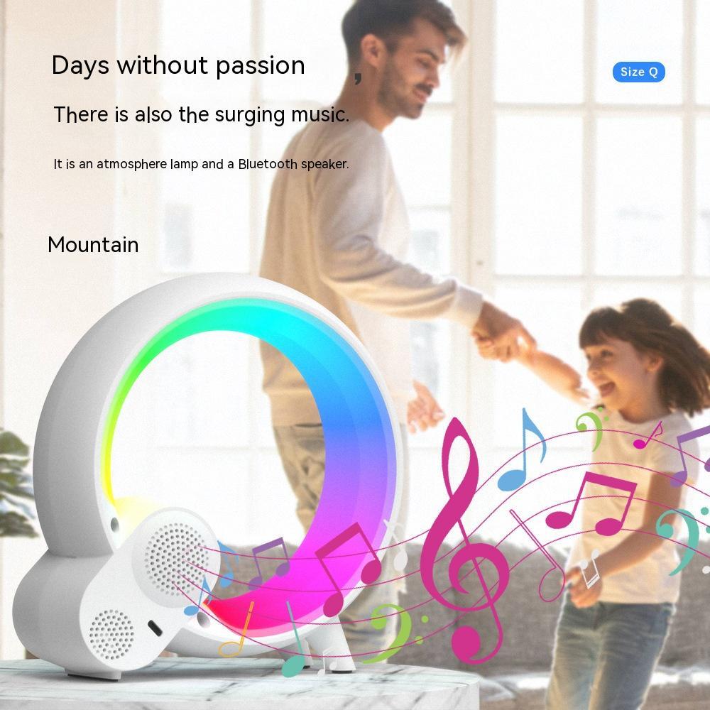 Creative Q Light Analog Sunrise Digital Display Alarm Clock Bluetooth Audio Intelligent Wake-up Q Colorful Atmosphere Light - CyberLLC