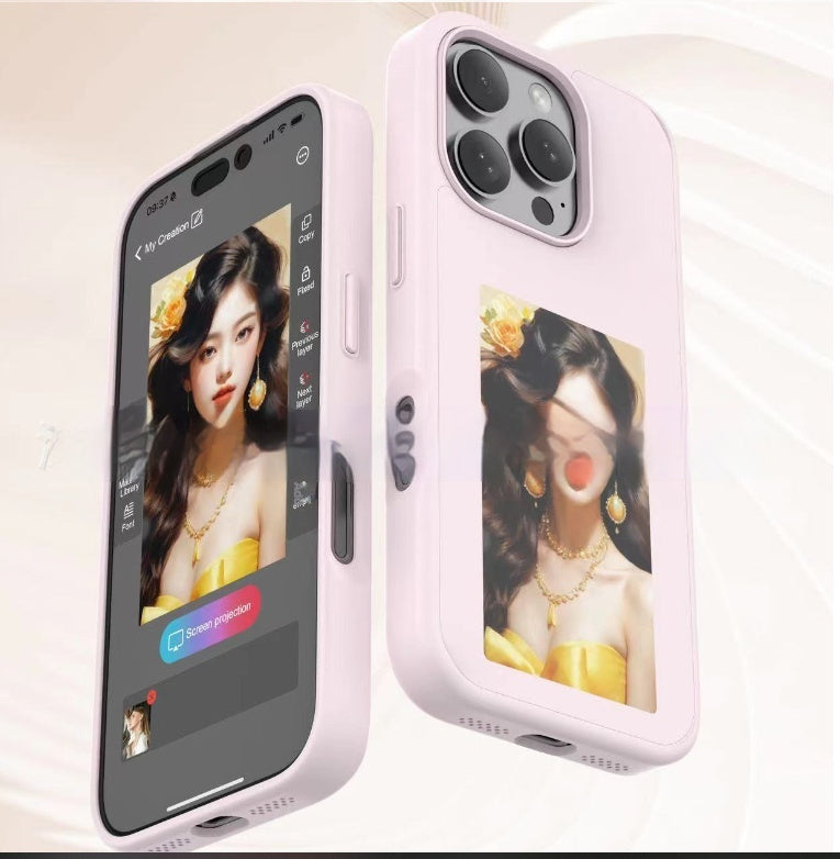 E-ink Screen Phone Case Unlimited Screen Projection Personalized Phone Cover Battery Free New Designer Luxury Phone Case - CyberLLC