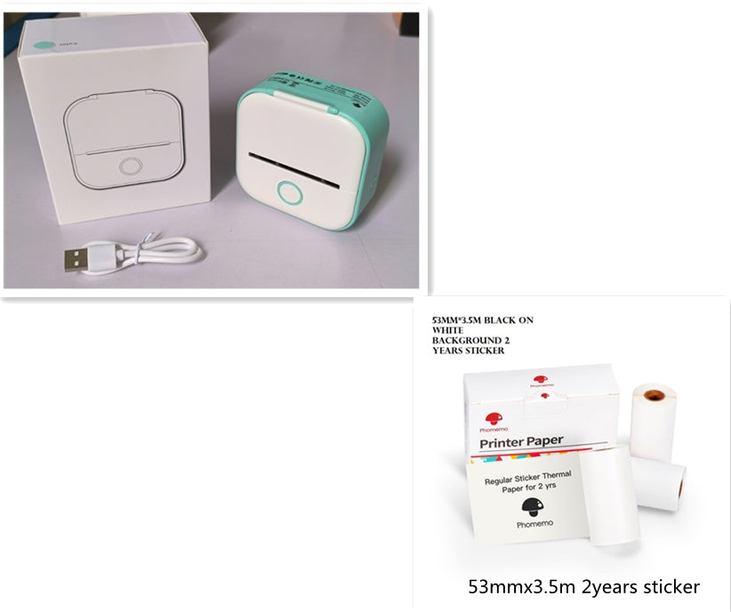 Portable Bluetooth Mini Thermal Label Printer, Perfect for Photos, Price Tags, and Student Projects - CyberLLC