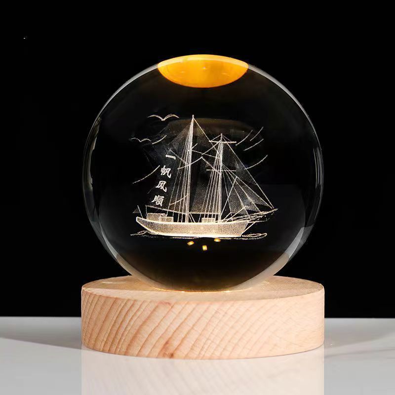 Luminous Starry Sky And Planets Moon Moon Crystal Ball Small Night Lamp Projection Ambience Light Creative Gift New Strange Gift - CyberLLC