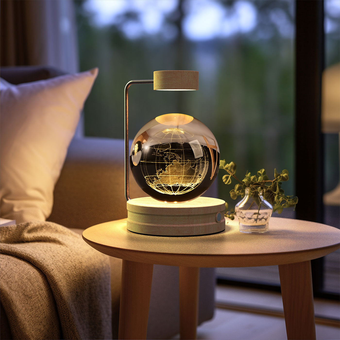 Crystal Ball Cosmic Dinosaur Indoor Night Light USB Power Warm Bedside Light Birthday Gift Night Lamp - CyberLLC