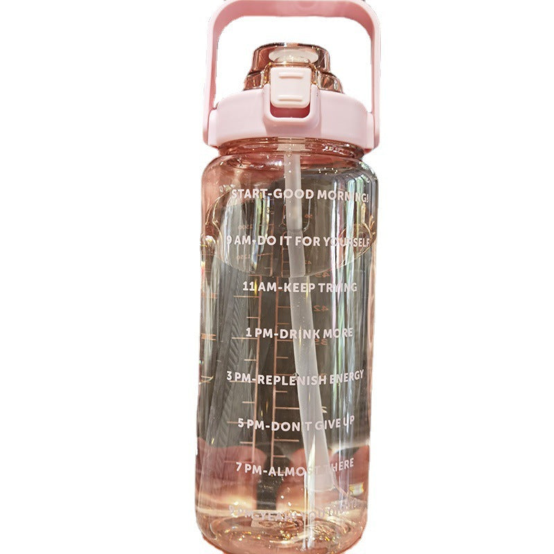 Large Plastic Cup Portable motivation Water Bottle - CyberLLC