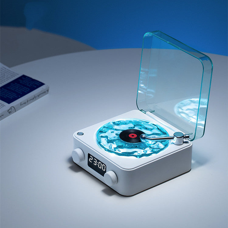 Retro Turntable Speaker Wireless Bluetooth 5.0 Vinyl Record Player Stereo Sound With White Noise RGB Projection Lamp Effect - CyberLLC