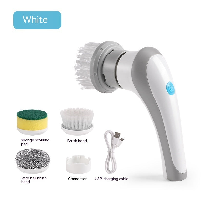 Electric Cleaning Brush 4 In 1 Spinning Scrubber Handheld Electric Cordless Cleaning Brush Portable - CyberLLC