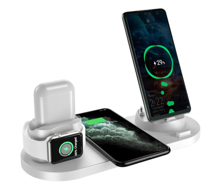 Wireless Charger For IPhone Fast Charger For Phone Fast Charging Pad For Phone Watch 6 In 1 Charging Dock Station - CyberLLC