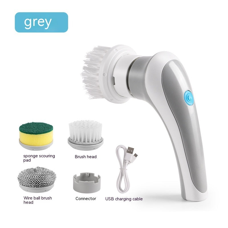 Electric Cleaning Brush 4 In 1 Spinning Scrubber Handheld Electric Cordless Cleaning Brush Portable - CyberLLC